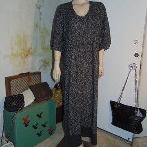 Intimately Free People Heather Gray Black Fleece Hazy Maxi Dress Lagen Look L